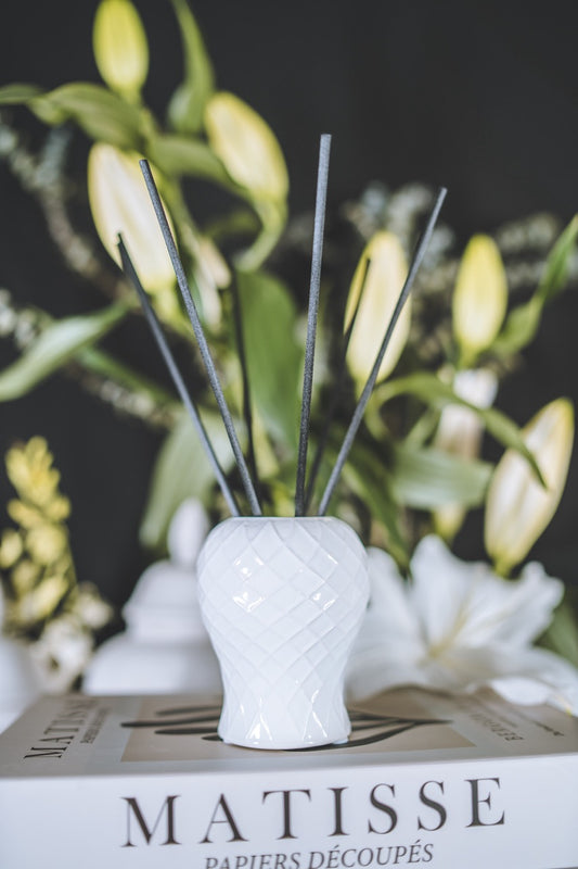 Coco Ceramic Vase & Diffuser Refill - Black Reeds